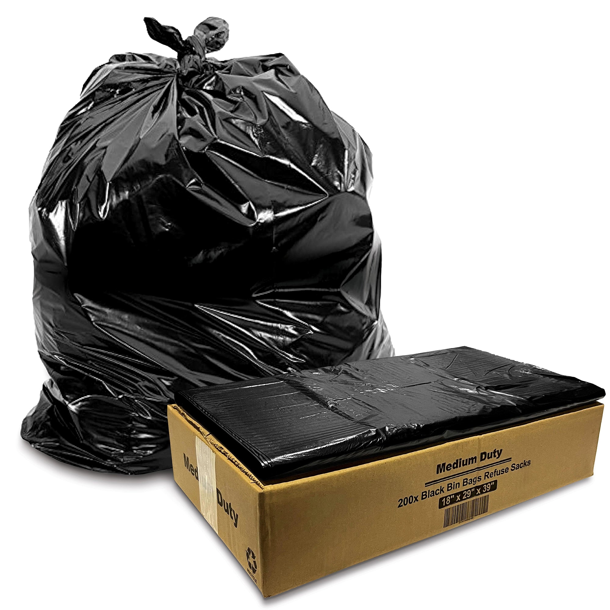 20 Bags of Black Waste Medium